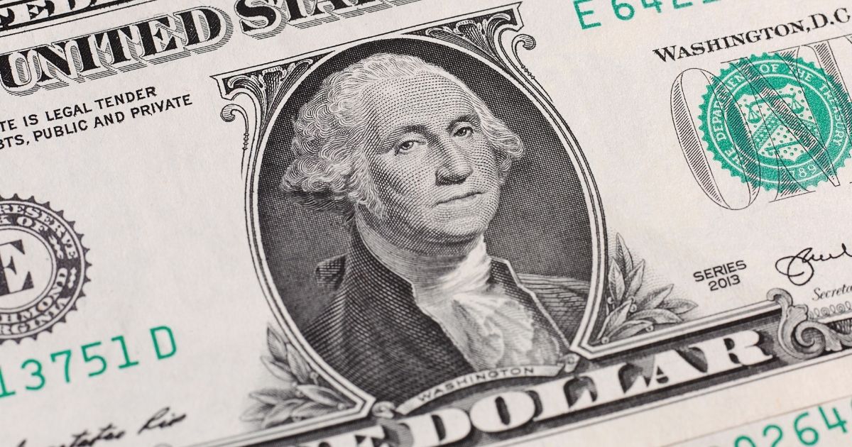 A U.S. dollar bill is depicted in this stock photo.