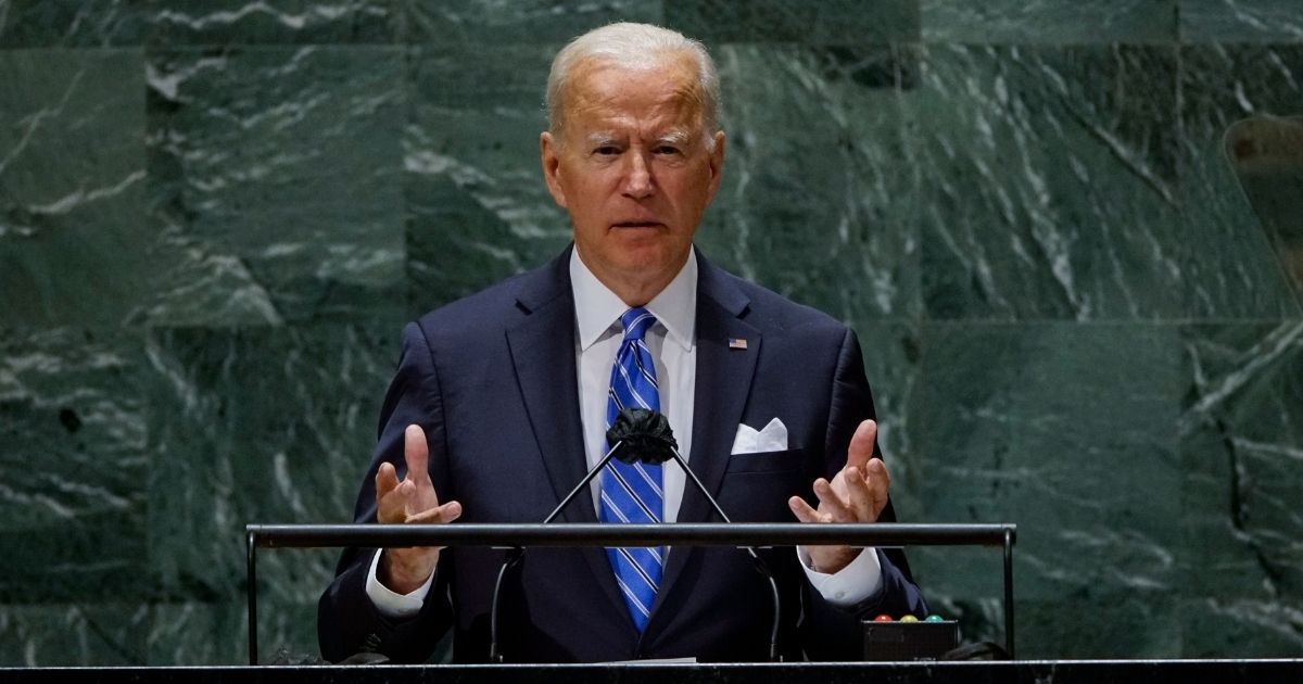 President Joe Biden addresses the 76th Session of the United Nations General Assembly on Tuesday.