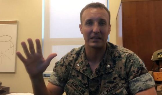A screenshot shows a video Lt. Col. Stuart Scheller posted to Facebook on Aug. 26.