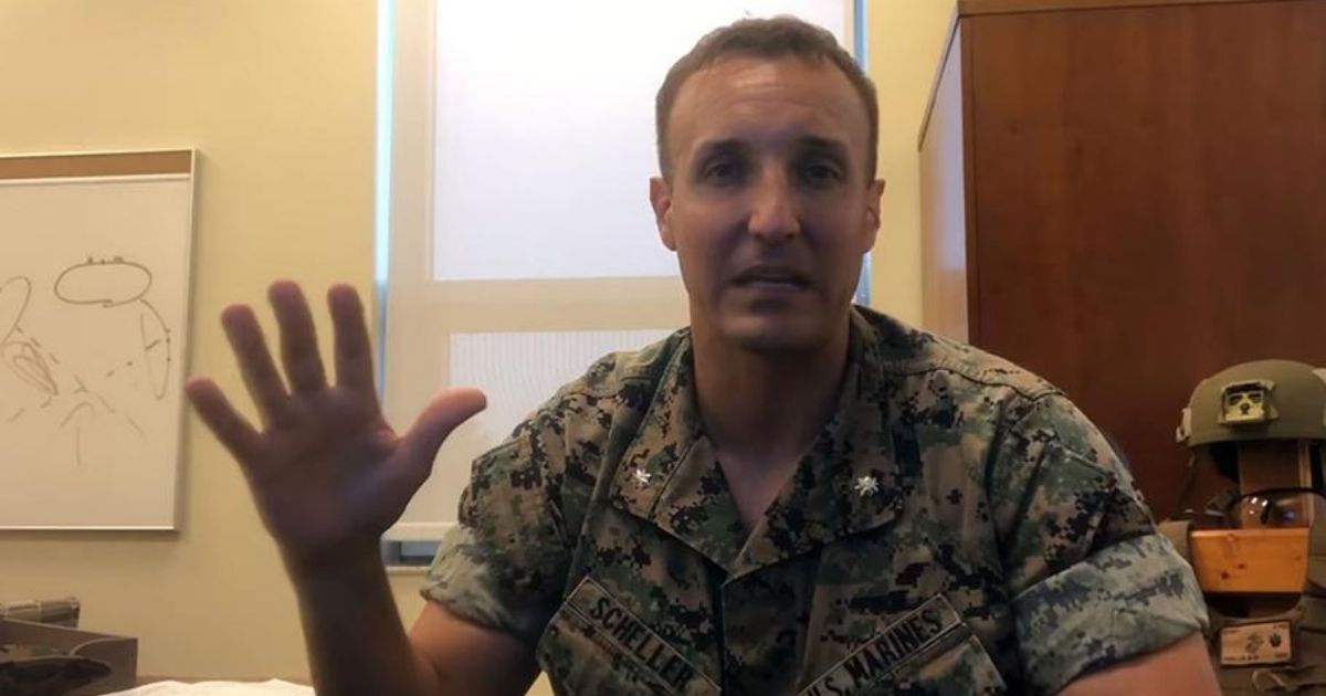 A screenshot shows a video Lt. Col. Stuart Scheller posted to Facebook on Aug. 26.