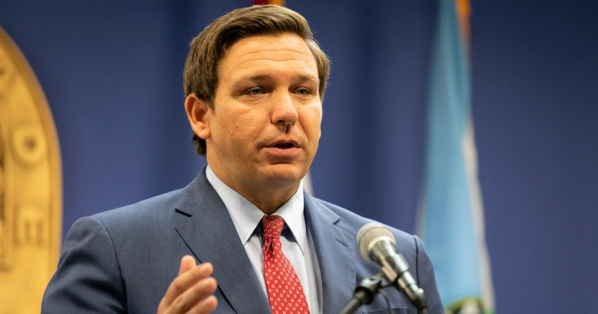 Florida Gov. Ron DeSantis speaks during a news conference at the Miami-Dade Emergency Operations Center in Miami on June 8, 2020.