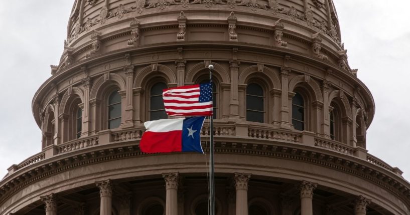 The Texas State Capitol is seen on the first day of the 87th Legislature's special session on July 8, in Austin, Texas.