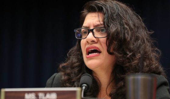 House Financial Services Committee member Rep. Rashida Tlaib questions Facebook co-founder and CEO Mark Zuckerberg during a hearing on Capitol Hill Oct. 23, 2019, in Washington, D.C.