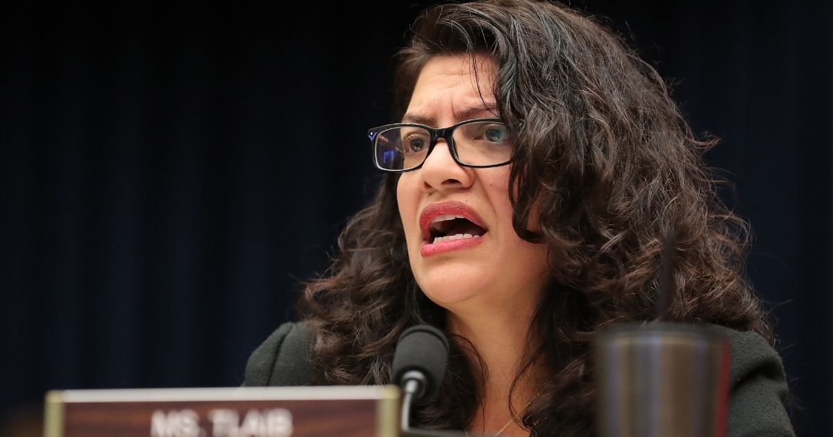 House Financial Services Committee member Rep. Rashida Tlaib questions Facebook co-founder and CEO Mark Zuckerberg during a hearing on Capitol Hill Oct. 23, 2019, in Washington, D.C.