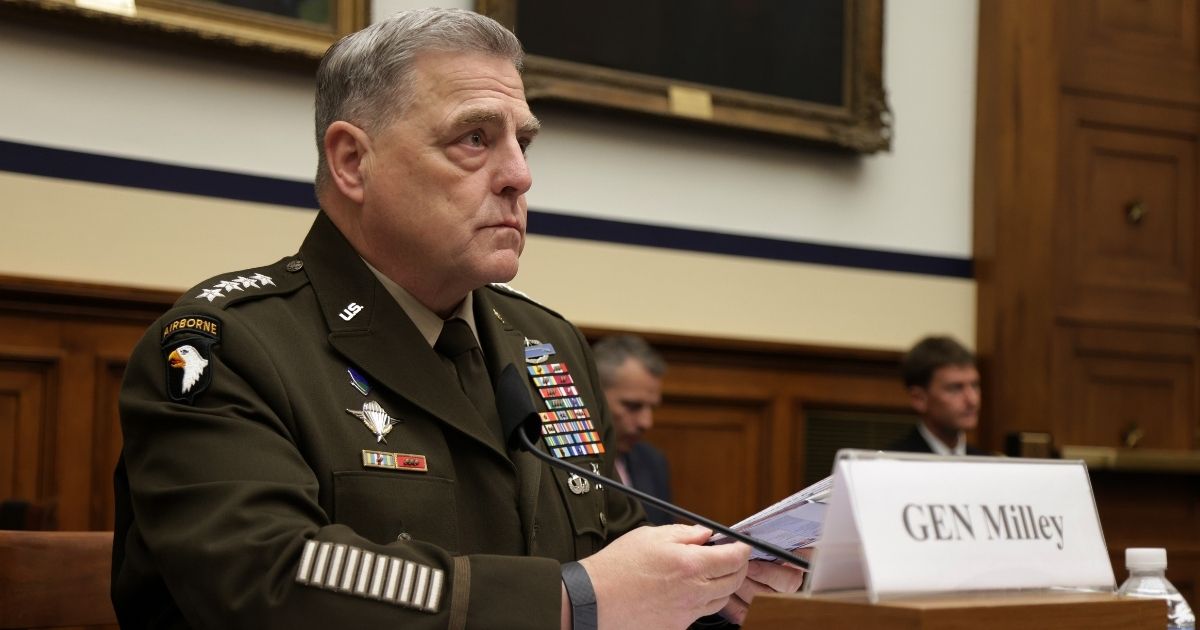 Chairman of the Joint Chiefs of Staff Gen. Mark Milley testifies during a hearing before the House Committee on Armed Services at Rayburn House Office Building on June 23, 2021, on Capitol Hill in Washington, D.C.