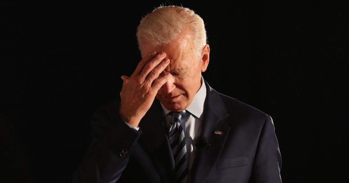 Then-Democratic presidential candidate Joe Biden pauses as he speaks during the AARP and The Des Moines Register Iowa Presidential Candidate Forum at Drake University in Des Moines, Iowa, on July 15, 2019.
