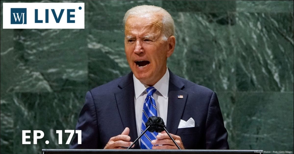 President Joe Biden addresses the 76th Session of the U.N. General Assembly on Tuesday at U.N. headquarters in New York City.