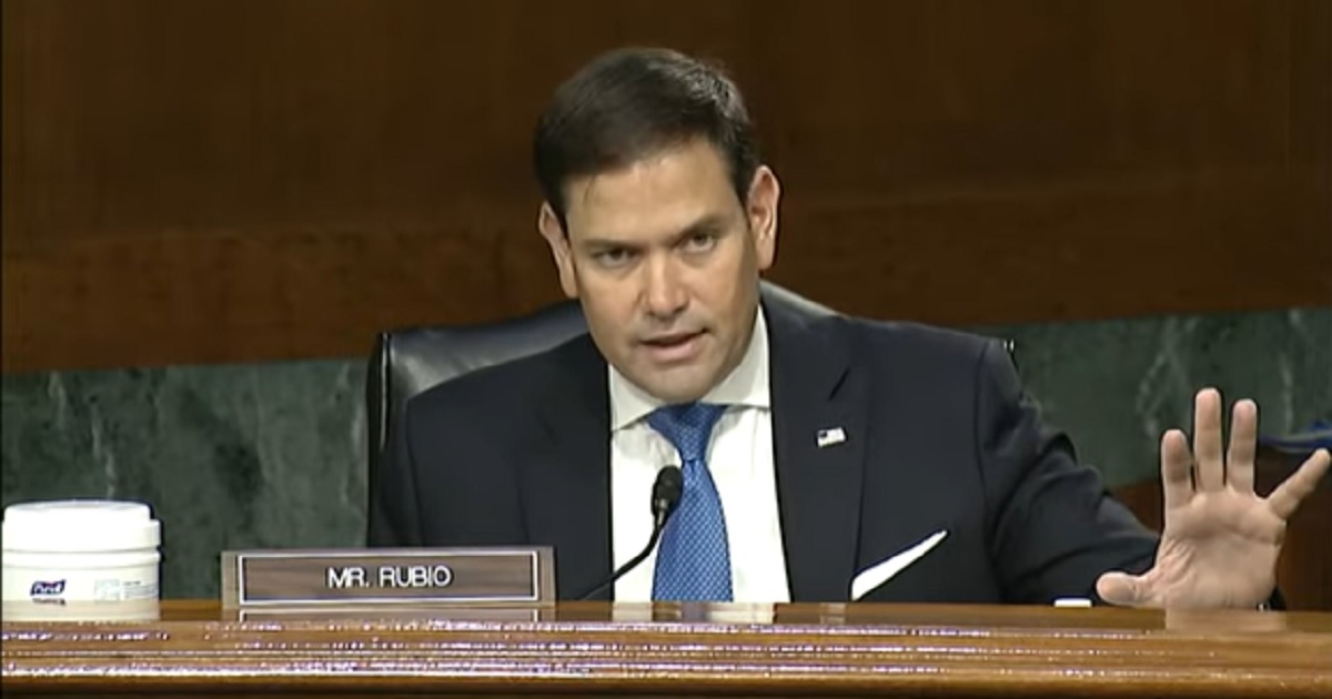 Florida Sen. Marco Rubio addresses Secretary of State Antony Blinken during a Senate Foreign Relations Committee hearing on Tuesday.