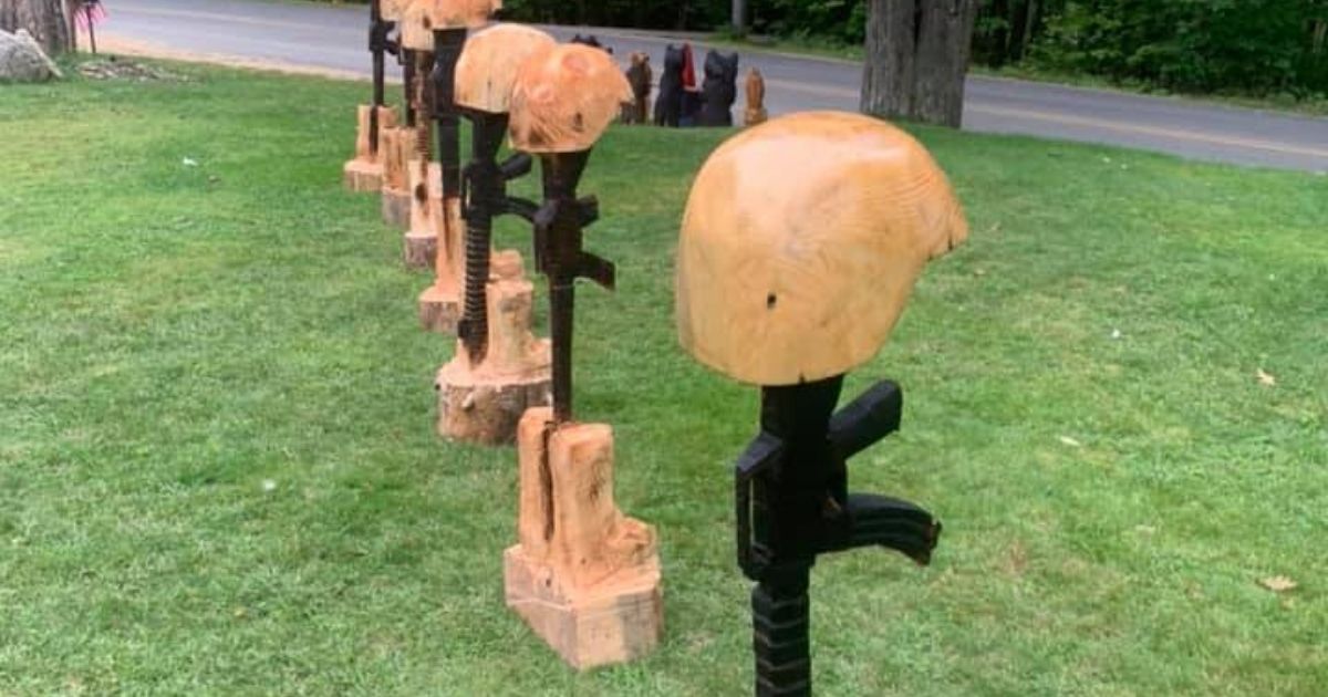 Stephen Wing made these carvings for the families of the 13 service members who fell in Afghanistan.