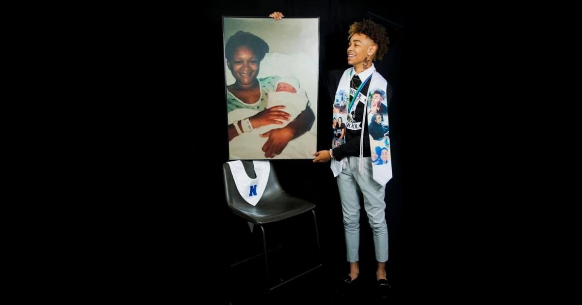 KJ Morgan, who graduated early and has already earned 26 college credits, opted to celebrate by holding a special photo shoot honoring his late mother.