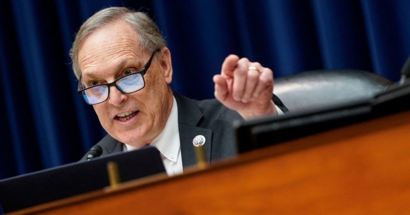 Rep. Andy Biggs of Arizona speaks during a House Oversight and Reform Committee hearing on Capitol Hill in Washington, D.C., on Thursday.
