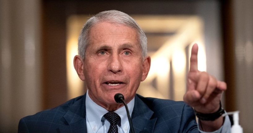 Dr. Anthony Fauci, director of the National Institute of Allergy and Infectious Diseases, testifies at a Senate Health, Education, Labor and Pensions Committee hearing on July 20, 2021, in Washington, D.C.
