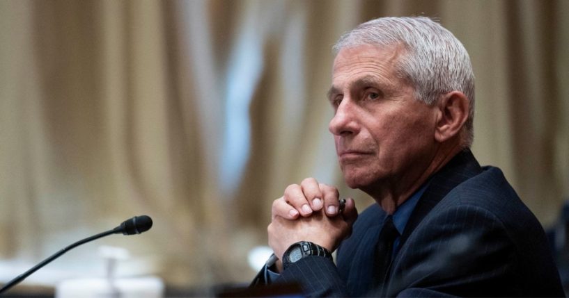 Dr. Anthony Fauci, director of the National Institute of Allergy and Infectious Diseases, listens during a Senate hearing on May 26 in Washington, D.C.