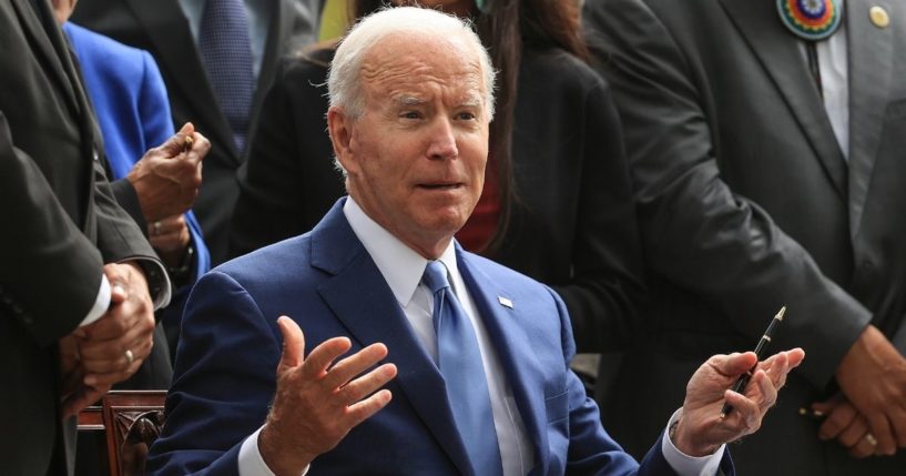 President Joe Biden, seen at a White House event Friday, fared poorly among republicans and independents during recent polling, indicating a rough road ahead for democrats in upcoming elections.