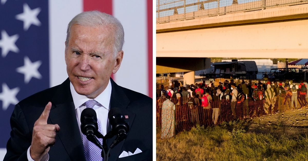 President Joe Biden gives a speech in Scranton, Pennsylvania on Wednesday. Hundreds of migrants wait to board buses in Del Rio, Texas on Sept. 24.