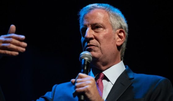 New York City Mayor Bill de Blasio speaks at the Apollo Theater on Aug. 28 in New York City.