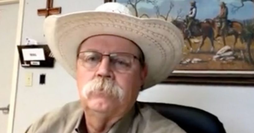 Sheriff Brad Coe of Kinney County, Texas, speaks during an interview with 100 Percent FED Up on Monday.