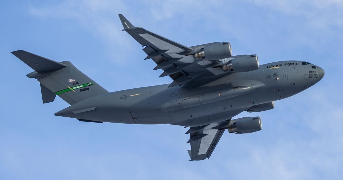 A C-17 airplane is seen in this stock image.