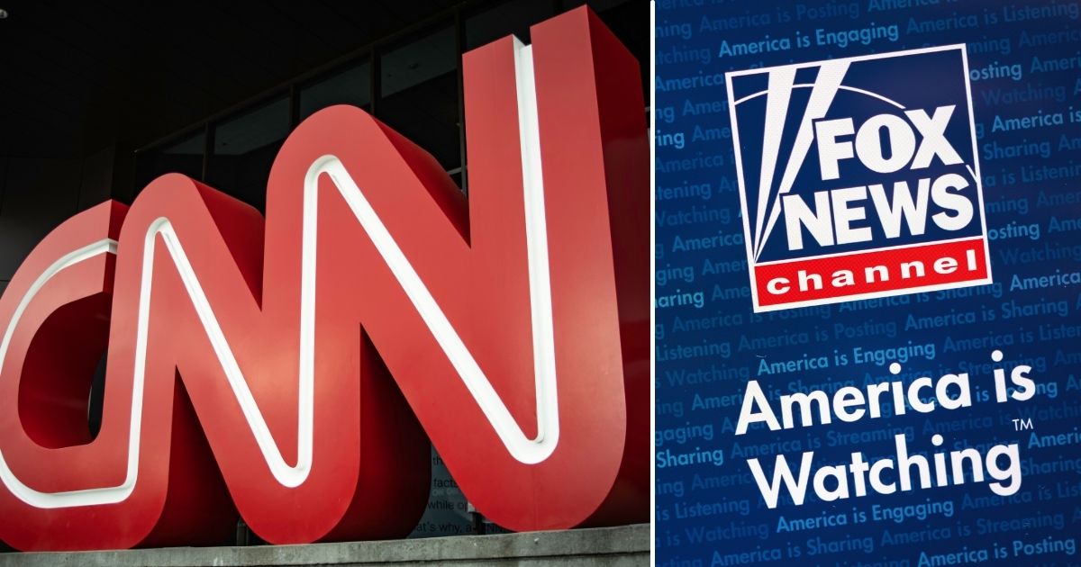 The CNN and Fox News logos are seen in this combined stock image.