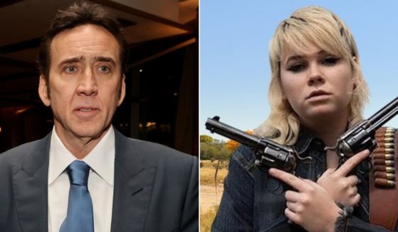 Actor Nicolas Cage, left, reportedly wasn't happy about the actions of armorer Hannah Gutierrez-Reed, right, on the set of "The Old Way."