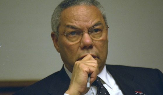 In this handout photo provided by the U.S. National Archives, Secretary of State Colin Powell meets in the President's Emergency Operations Center after the terrorist attacks on Sept. 11, 2001, in Washington, D.C.