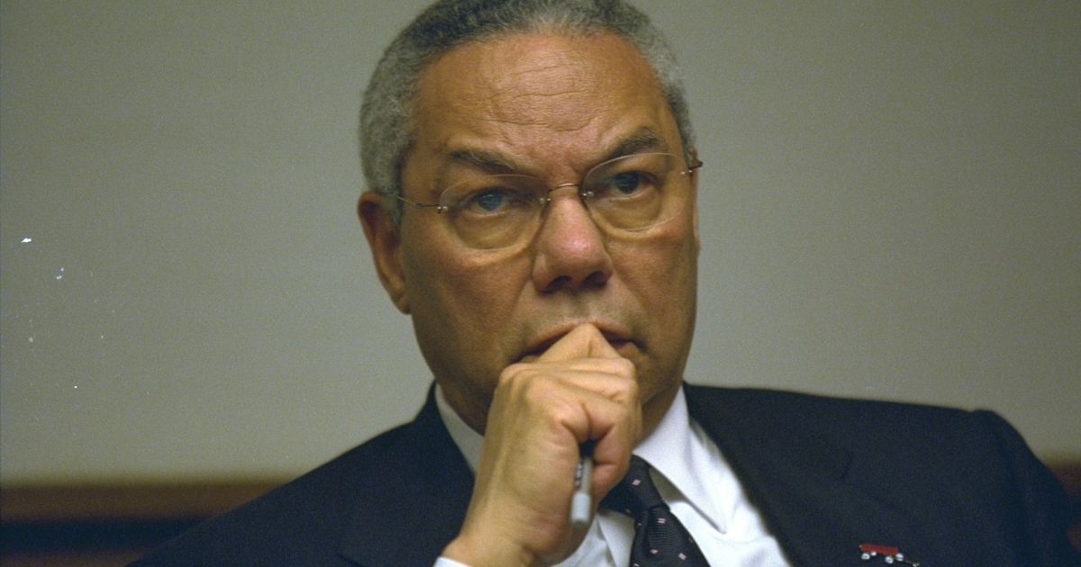 In this handout photo provided by the U.S. National Archives, Secretary of State Colin Powell meets in the President's Emergency Operations Center after the terrorist attacks on Sept. 11, 2001, in Washington, D.C.