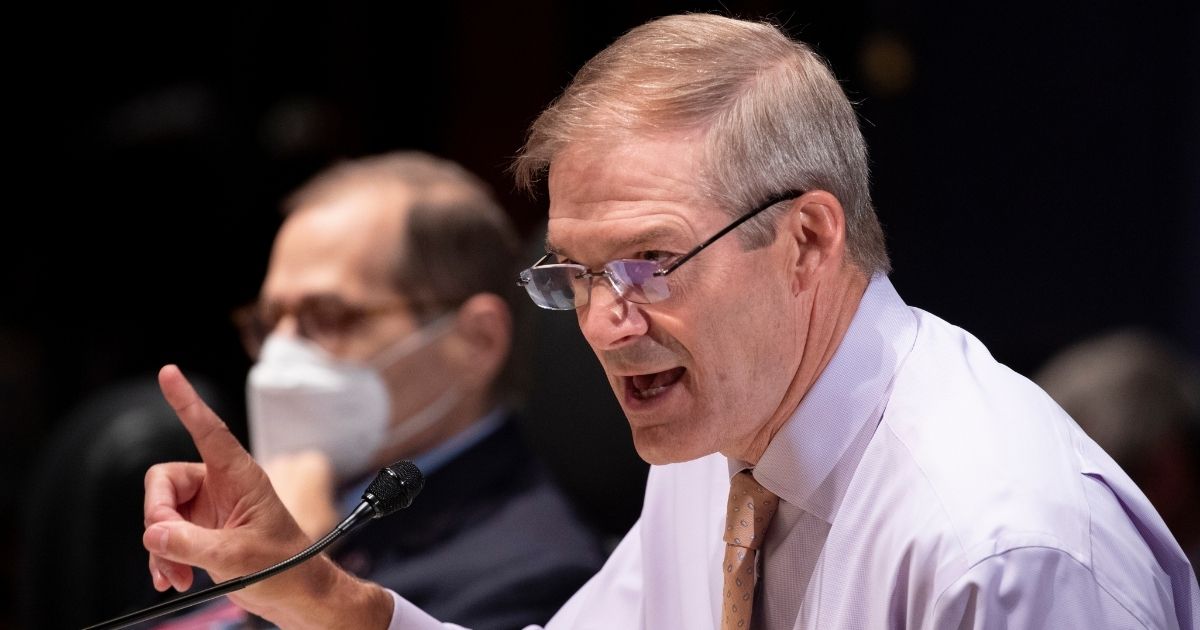 Republican Rep. Jim Jordan of Ohio speaks beside House Judiciary Chairman Jerry Nadler as Attorney General Merrick Garland appears before a Judiciary Committee hearing at the U.S. Capitol in Washington on Thursday.