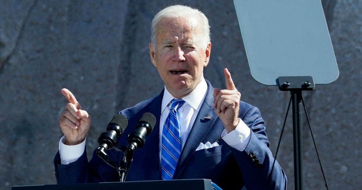 President Joe Biden delivers a speech at the Martin Luther King, Jr. Memorial in Washington, D.C., on Thursday.