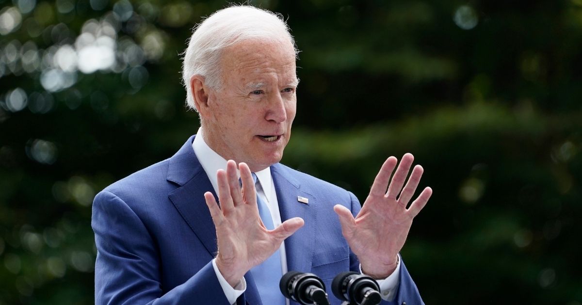 President Joe Biden speaks outside the White House in Washington, D.C., on Friday.