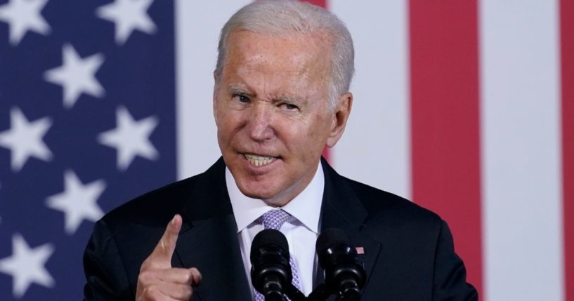 President Joe Biden speaks about the infrastructure plan in Scranton, Pennsylvania, on Wednesday.