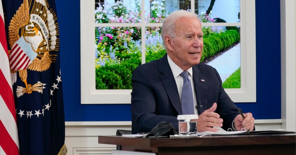 President Joe Biden speaks during a meeting with business leaders about the debt limit in the South Court Auditorium on the White House campus on Oct. 6 in Washington.