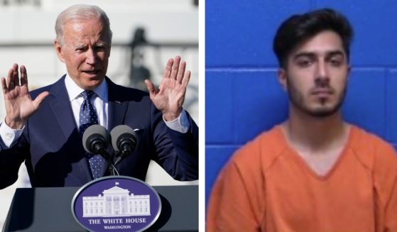 President Joe Biden, left, speaks on the lawn of the White House on Monday. Zabihullah Mohmand's mugshot after being arrested for alleged rape in Montana.