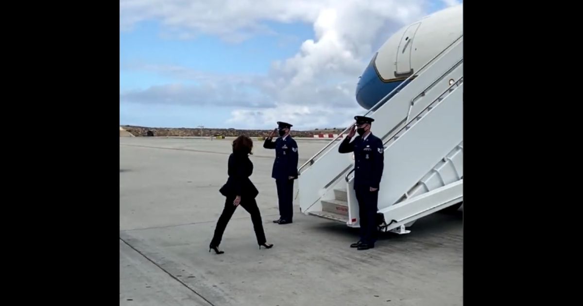 Vice President Kamala Harris took an SUV and a private jet to Nevada to discuss how to save the planet on Monday.
