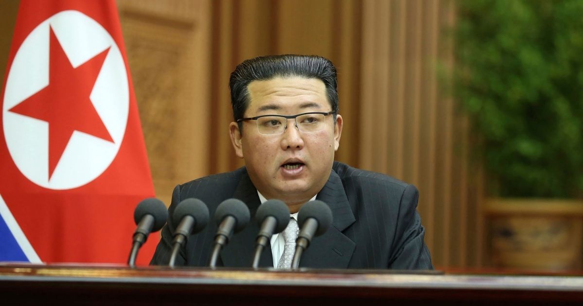 North Korean leader Kim Jong-un talks during a meeting of parliament in Pyongyang, North Korea, on Sept. 29.