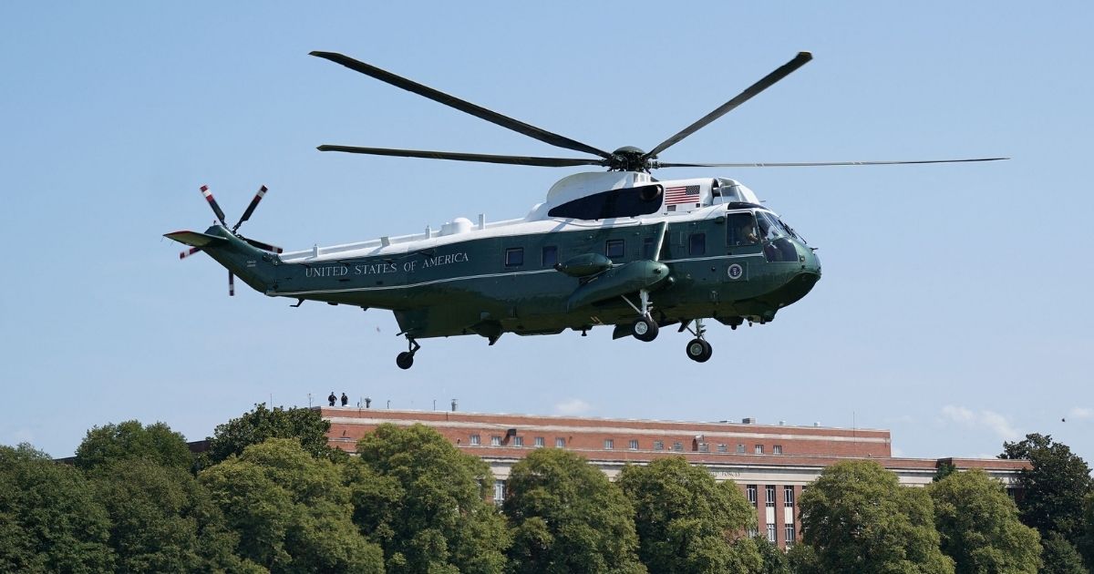 President Joe Biden makes his way to board Marine One before departing from Fort McNair in Washington, D.C., on Aug. 12, 2021.