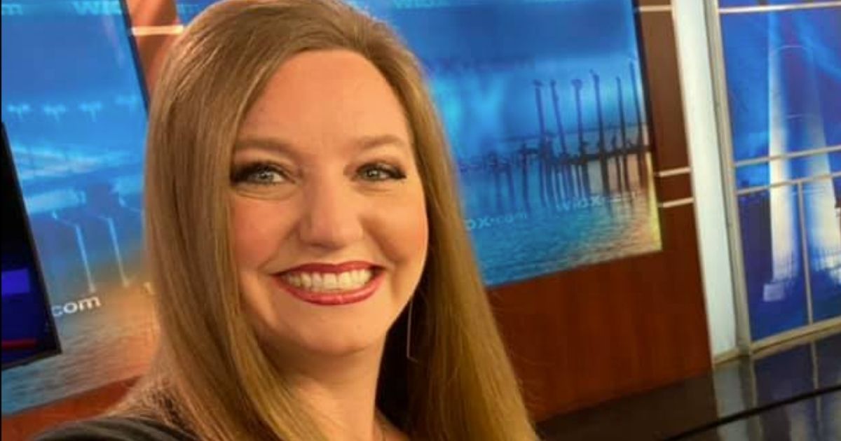 Meggan Gray sits on the set of WLOX in Biloxi, Mississippi in January.