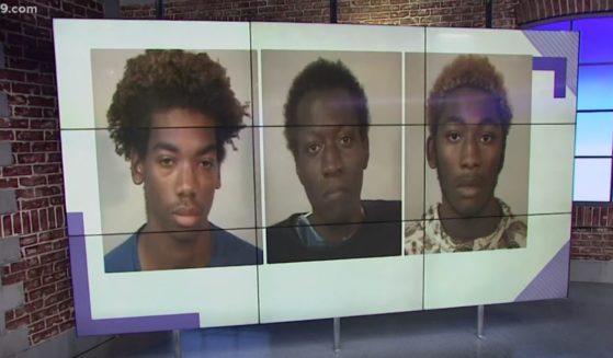 Carjacking suspects Jabez Clark, Korey Richardson and Jacob Land are pictured in their mugshots.