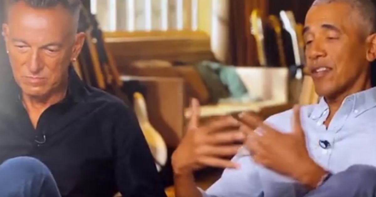 Bruce Springsteen, left, and Barack Obama sit down to discuss Springsteen's fans.