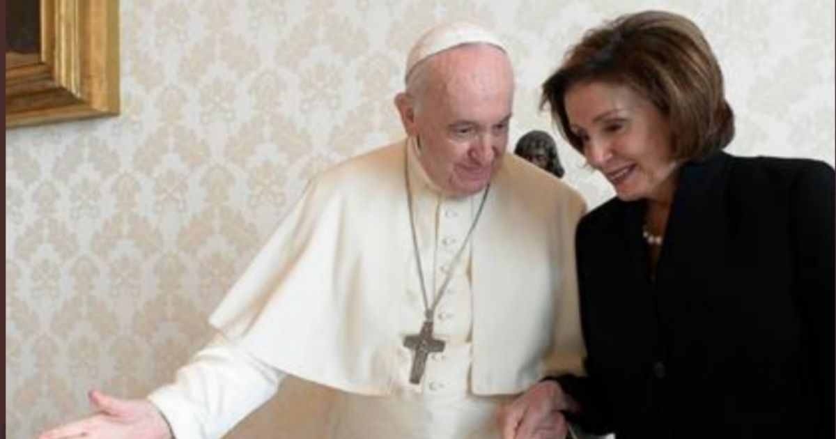 Nancy Pelosi met with Pope Francis in the Vatican on Saturday.