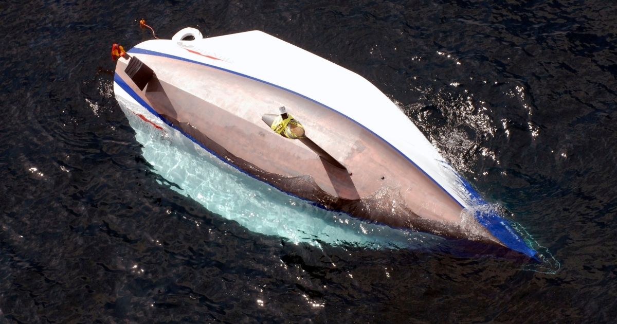 WingNuts, the sailboat, capsized in Lake Michigan during the Chicago-to-Mackinac sailing race on July 18, 2011.