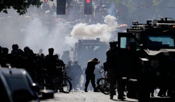 Police clashes with protesters, such as the one shown in this photo from July 25, 2020, have led many Seattle law enforcement officers to resign. Now the Seattle Police Department stands to lose hundreds more officers due to the COVID vaccine mandate.