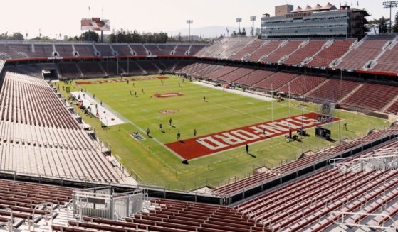 Stanford Stadium is seen before an NCAA Pac-12 college football game between the Stanford Cardinal and the Oregon Ducks on Saturday at Stanford Stadium in Palo Alto, California.