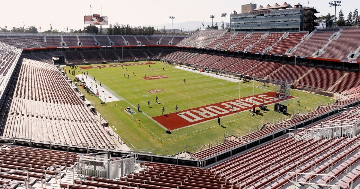 Stanford Stadium is seen before an NCAA Pac-12 college football game between the Stanford Cardinal and the Oregon Ducks on Saturday at Stanford Stadium in Palo Alto, California.