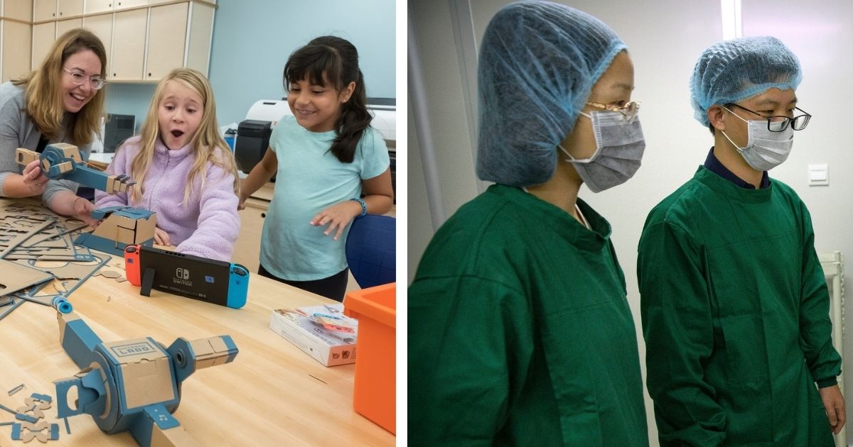 Third grade students in Chappaqua, New York, work on a project with the Nintendo Labo: Variety Kit. Two Chinese scientist, embryologists, work in the lab with their work on gene-edited babies.