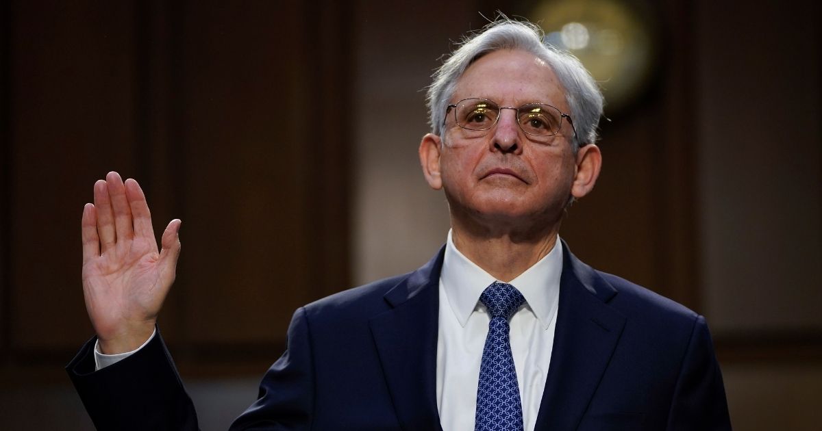 Then-Attorney General nominee Merrick Garland is sworn-in during his confirmation hearing before the Senate Judiciary Committee in the Hart Senate Office Building on Feb. 22, in Washington, D.C.