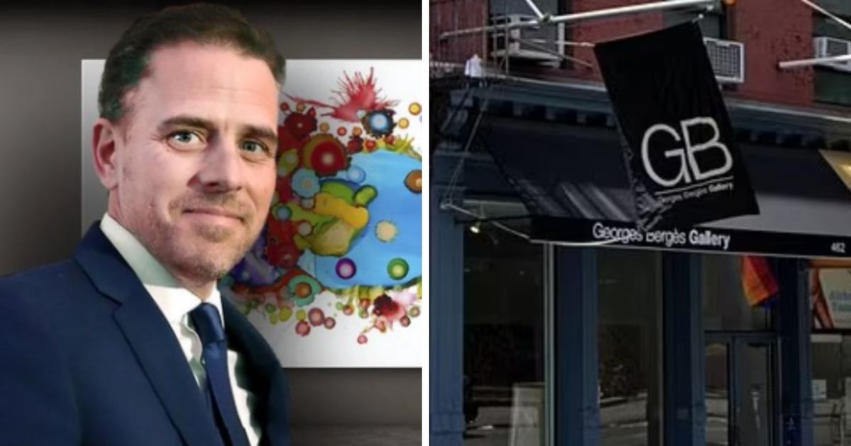 Hunter Biden, left; the Georges Berges Gallery exterior, right.
