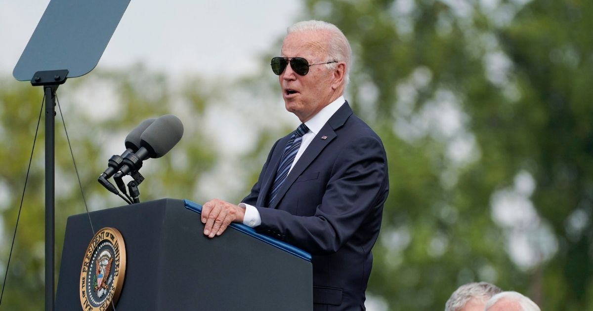 President Joe Biden speaks during a ceremony Saturday honoring fallen law enforcement officers at the 40th annual National Peace Officers' Memorial Service at the U.S. Capitol.