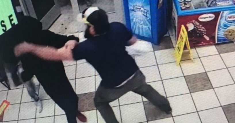 James Kilcer stops an armed robbery at a Chevron gas station in Arizona on Wednesday.
