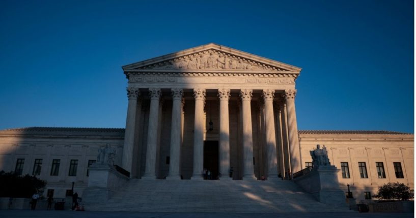 The sun sets on the Supreme Court on Capitol Hill in Washington, D.C., on Thursday.