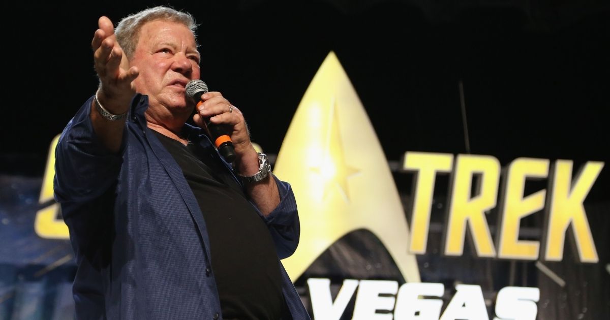 William Shatner speaks at the “William Shatner” panel during the 17th annual official Star Trek convention at the Rio Hotel & Casino in Las Vegas on Aug. 4, 2018.